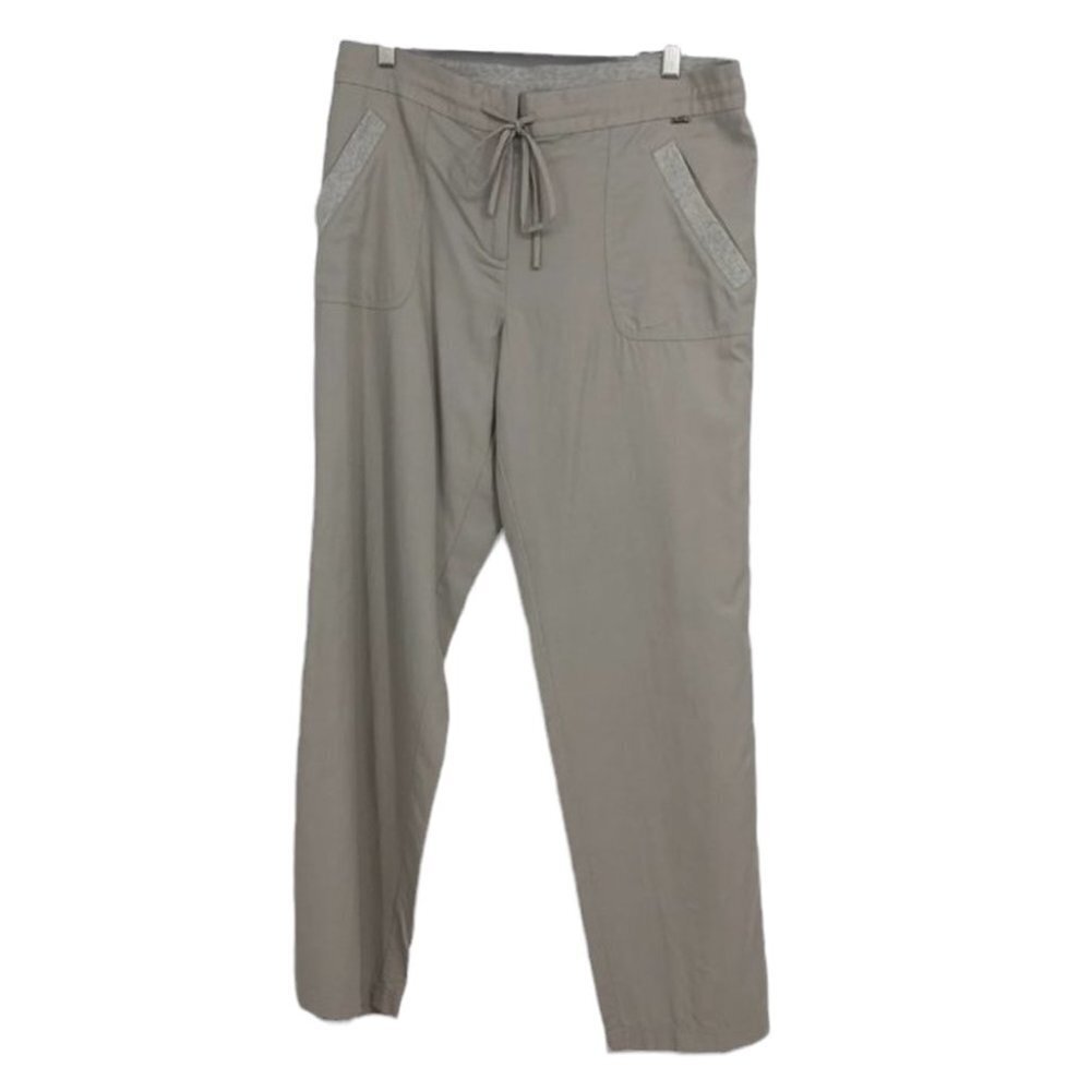 St John Grey / Nude Drawstring Waist Lightweight Track Pants Pockets Size 12